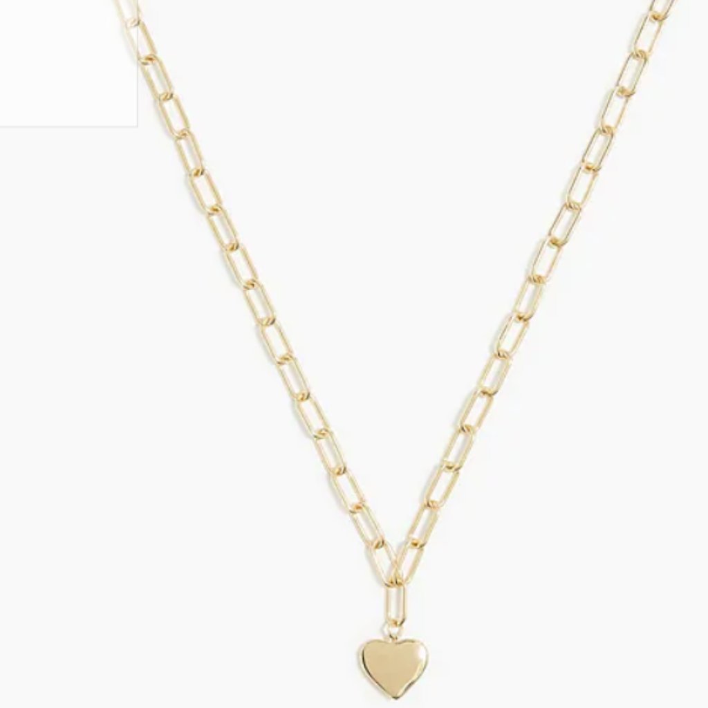 New W Tags J Crew Chain With Heart - Gold 13$